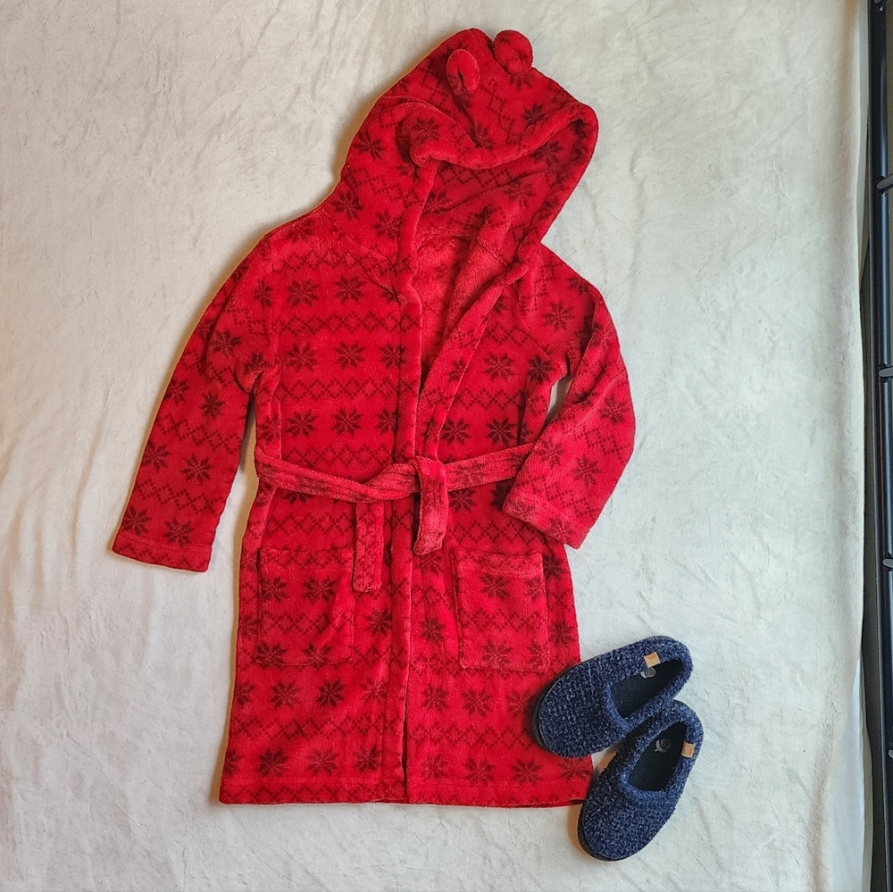 Kids Holiday Pajama Robe with Hood